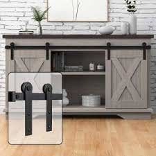 6-Foot Super Mini black powder coated Barn Door Hardware Kits
