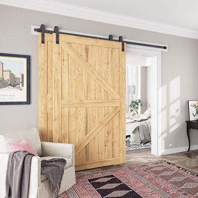 8ft  Black Design slider Ultra quiet  Innovative in  designer option, all part barn door hardware kits