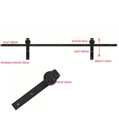 Ultra-quiet 8-foot black design slider Innovative in designer option, all-in-one warehouse door hardware kits