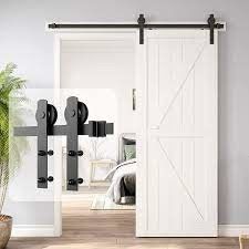 Hardware kit for a particularly strong and quiet sliding barn door Simple and easy to install Suitable for a wide 60-inc