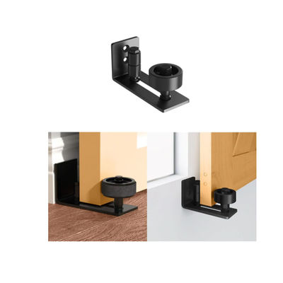 Matte Black Interior Barn Door Floor Guide With 8 Setup Option