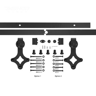 Black Revolving Steel Warehouse Door Hardware One Piece Wall Mounting