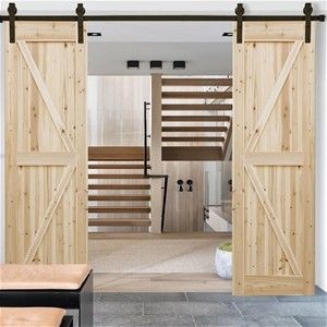 Classic J Shape Barn Door Hardware 6.6 Ft Black Carbon Steel