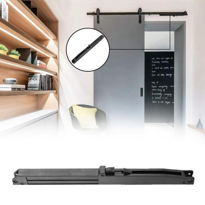 Sliding Soft Close Strap Rolling Barn Door Hardware Kit Black