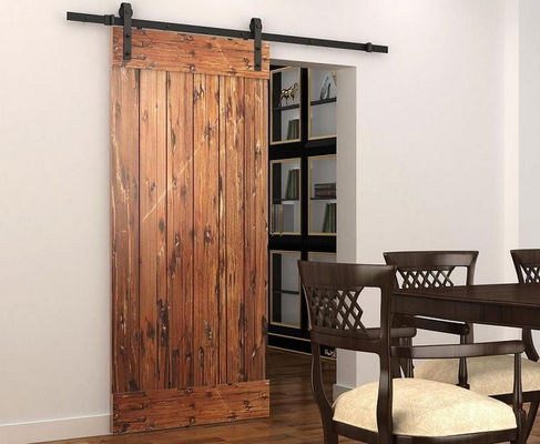 Black Soft Close Single Door Sliding Barn Door Track And Hardware Kit